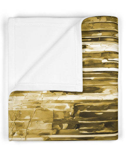 Striped Light Brown Soft Fleece Baby Blanket, 30" x 40"