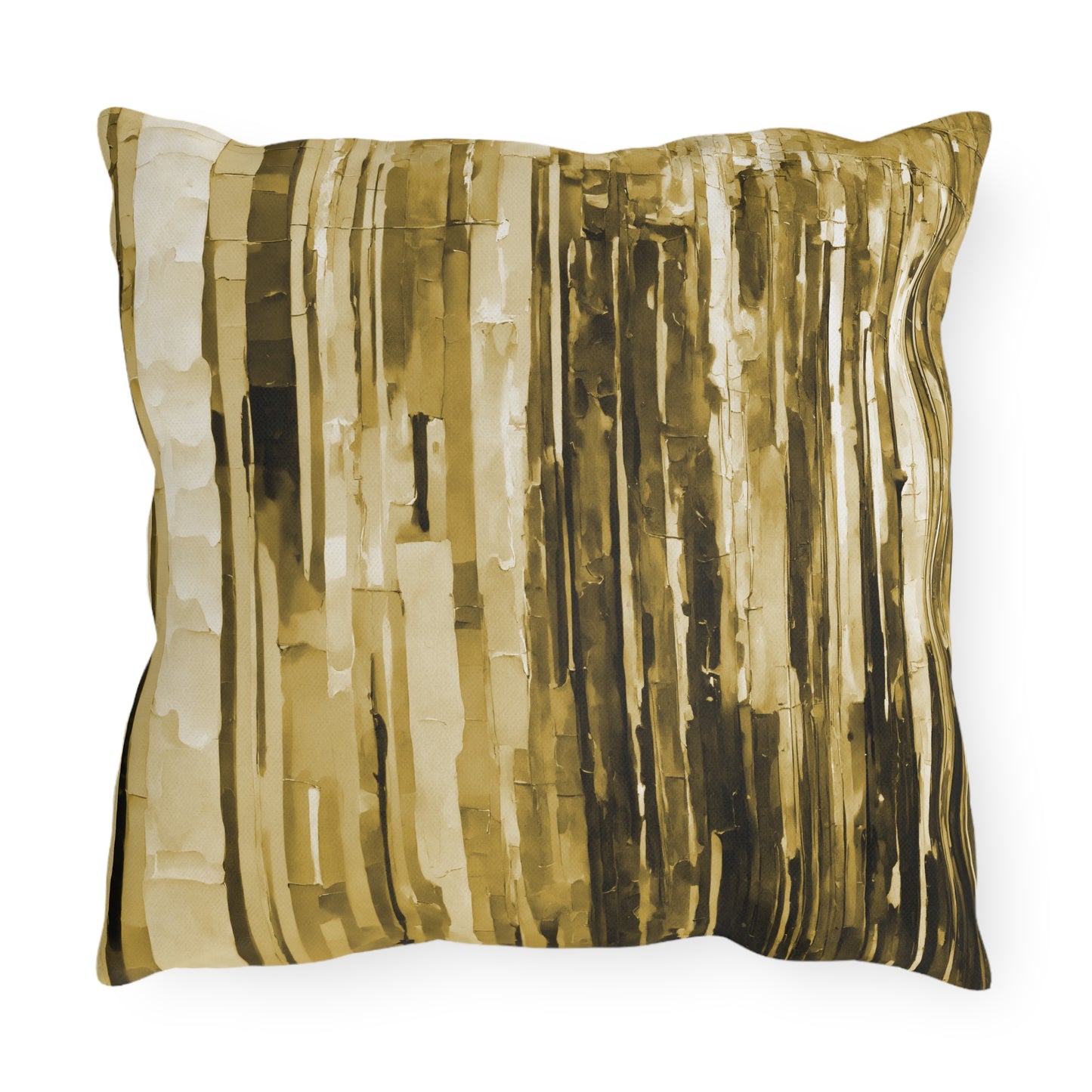 Striped Light Brown Pastel 16" x 16" Outdoor Pillow