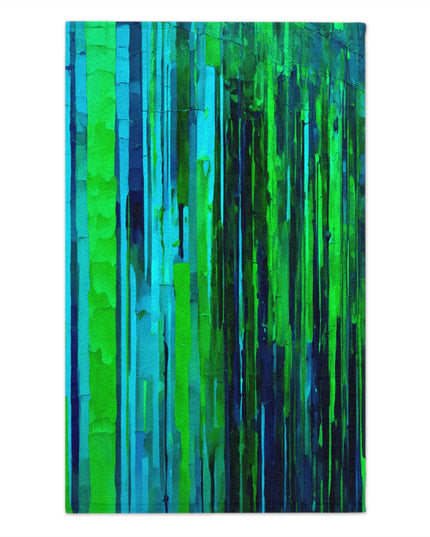 Striped Blue Green Rally Towel, 11" x 18"