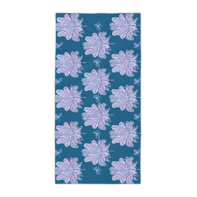 Lavender Floral Butterflies Beach Towel, 30" x 60"