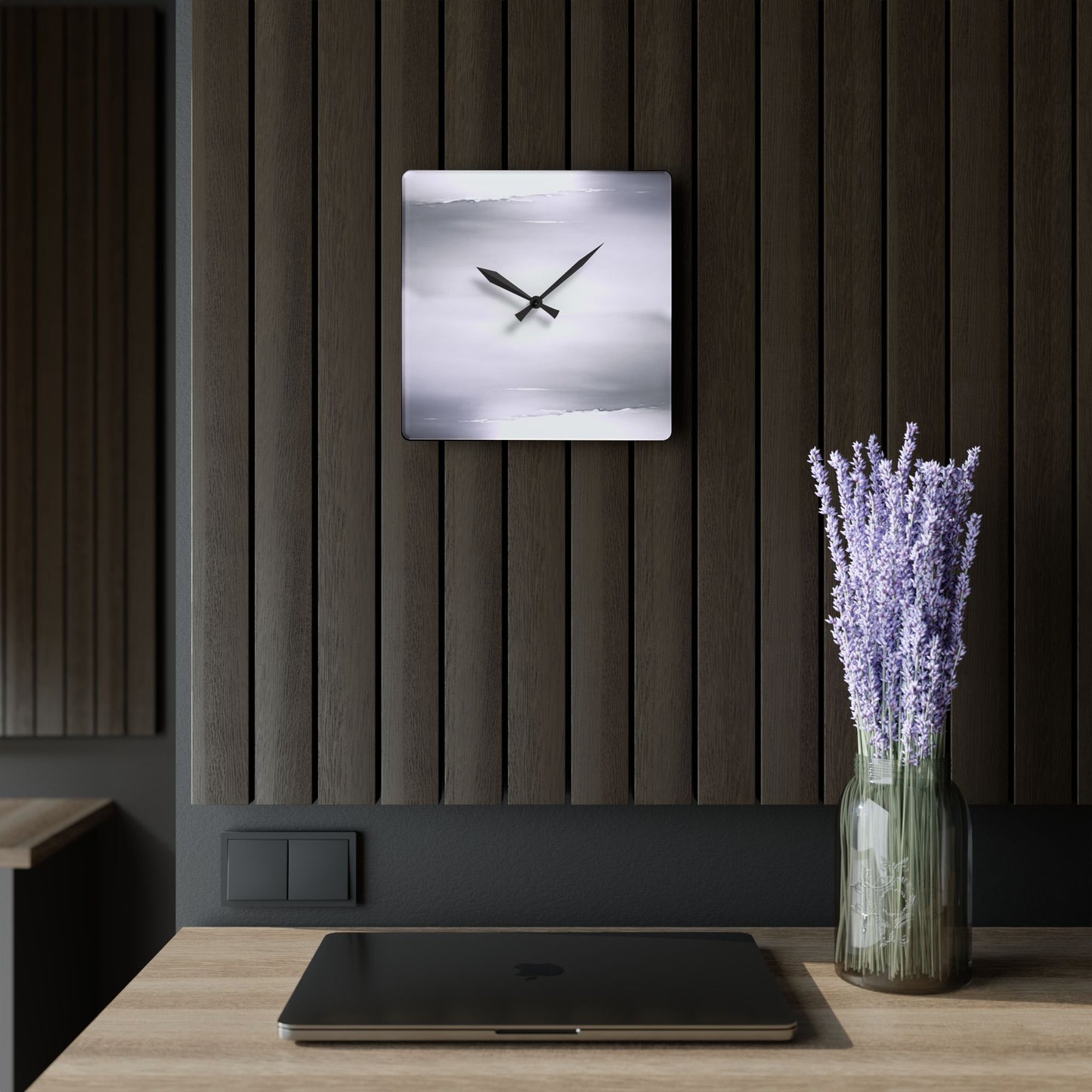 Sephia Sea Dark Fog Acrylic Wall Clock, Round or Square, 10.75" x 10.75"