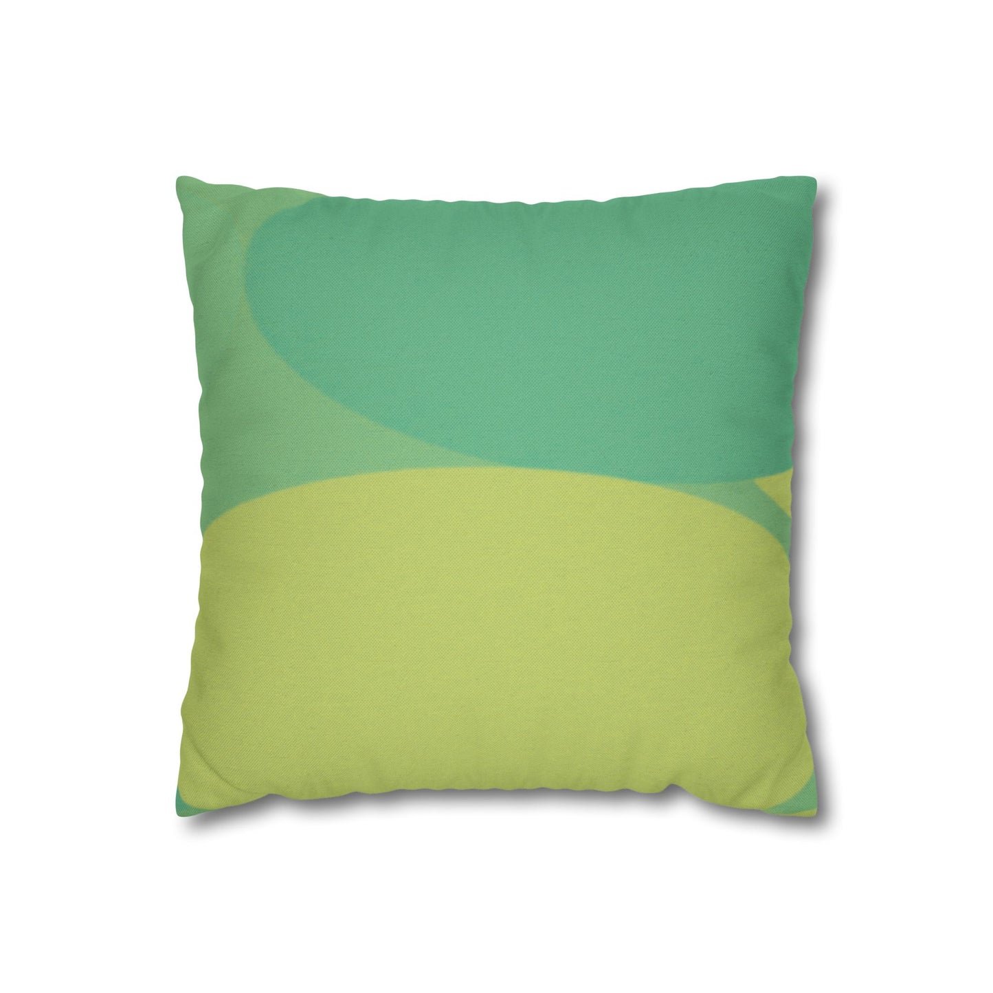 Pastel Green Patches Spun Polyester Square Pillowcase, 14" x 14"