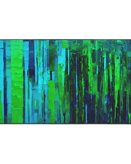 Striped Blue Green 36" x 60" Heavy Duty Floor Mat