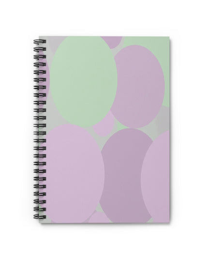Pastel Lavender Purple and Soft Green Patches Spiral Notebook - Ruled Line, 6" x 8", 118 pagess