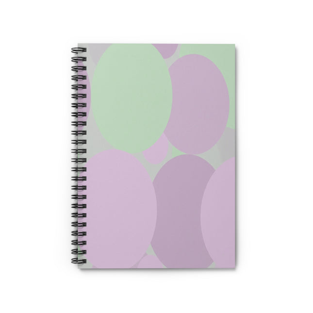 Pastel Lavender Purple and Soft Green Patches Spiral Notebook - Ruled Line, 6" x 8", 118 pagess