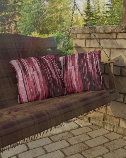 Striped Ruby 18" x 18" Outdoor Pillow