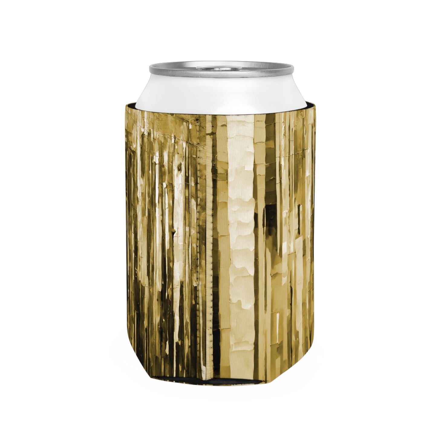 Striped Light Brown 12 oz Can Cooler Sleeve