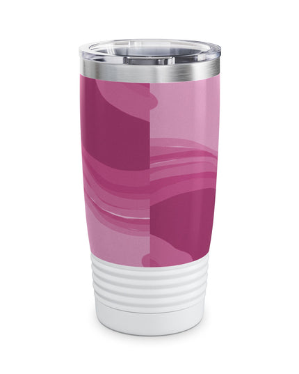 Pinky Mauve Wavey Ringneck Tumbler, 20oz in white