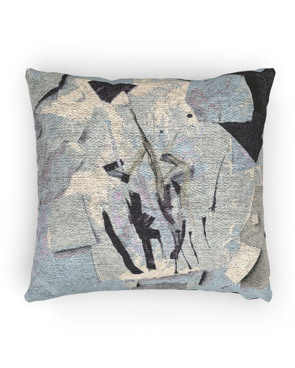 Sheer Blue Gray Paper Paint Woven Pillow, 17" x 18"