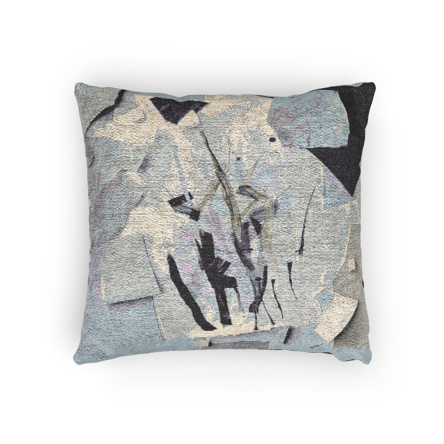 Sheer Blue Gray Paper Paint Woven Pillow, 17" x 18"