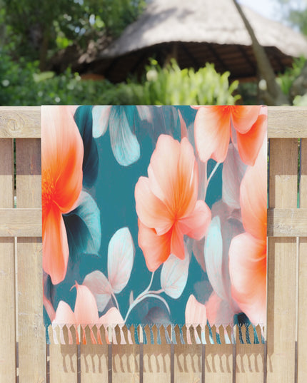 Orange Blossom Floral Bunch 38" × 81" Boho Beach Cloth