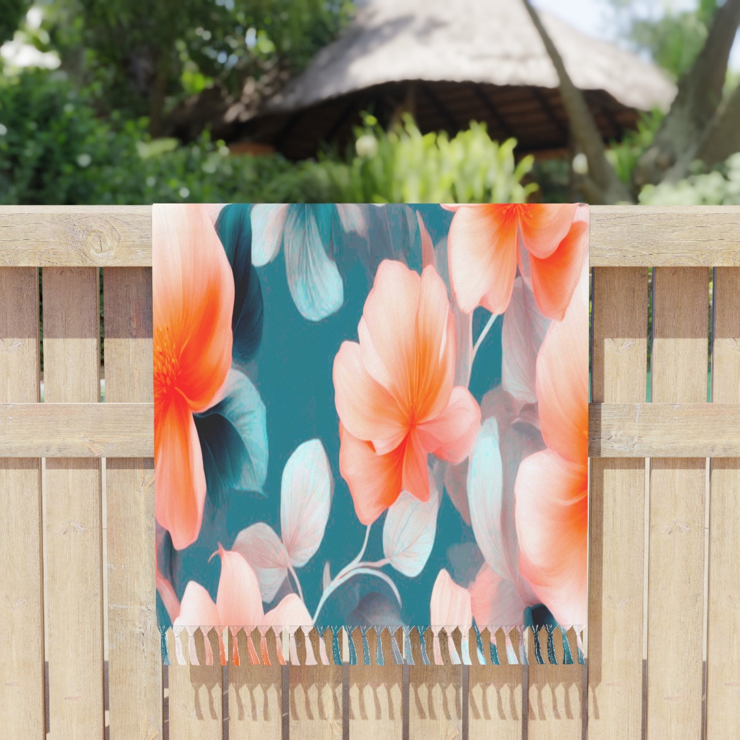 Orange Blossom Floral Bunch 38" × 81" Boho Beach Cloth