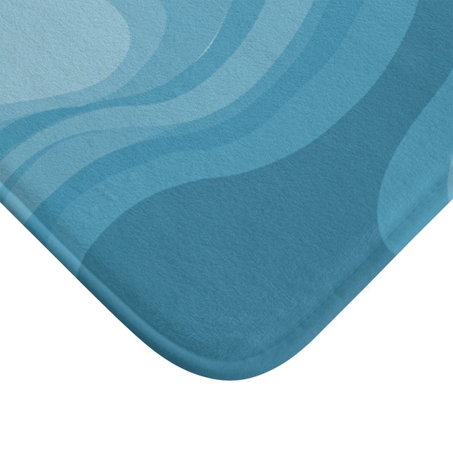 Sky Blue Wavey 24" x 17" Bath Mat