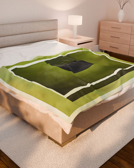Lemongrass Shadow Velveteen Plush Blanket, 60" x 80"