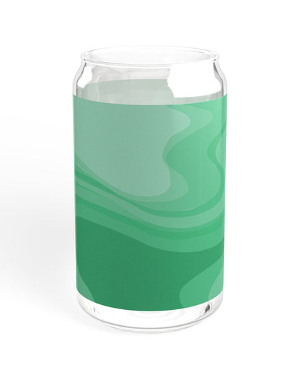 Mint Green Wavey Sipper Glass, 16oz