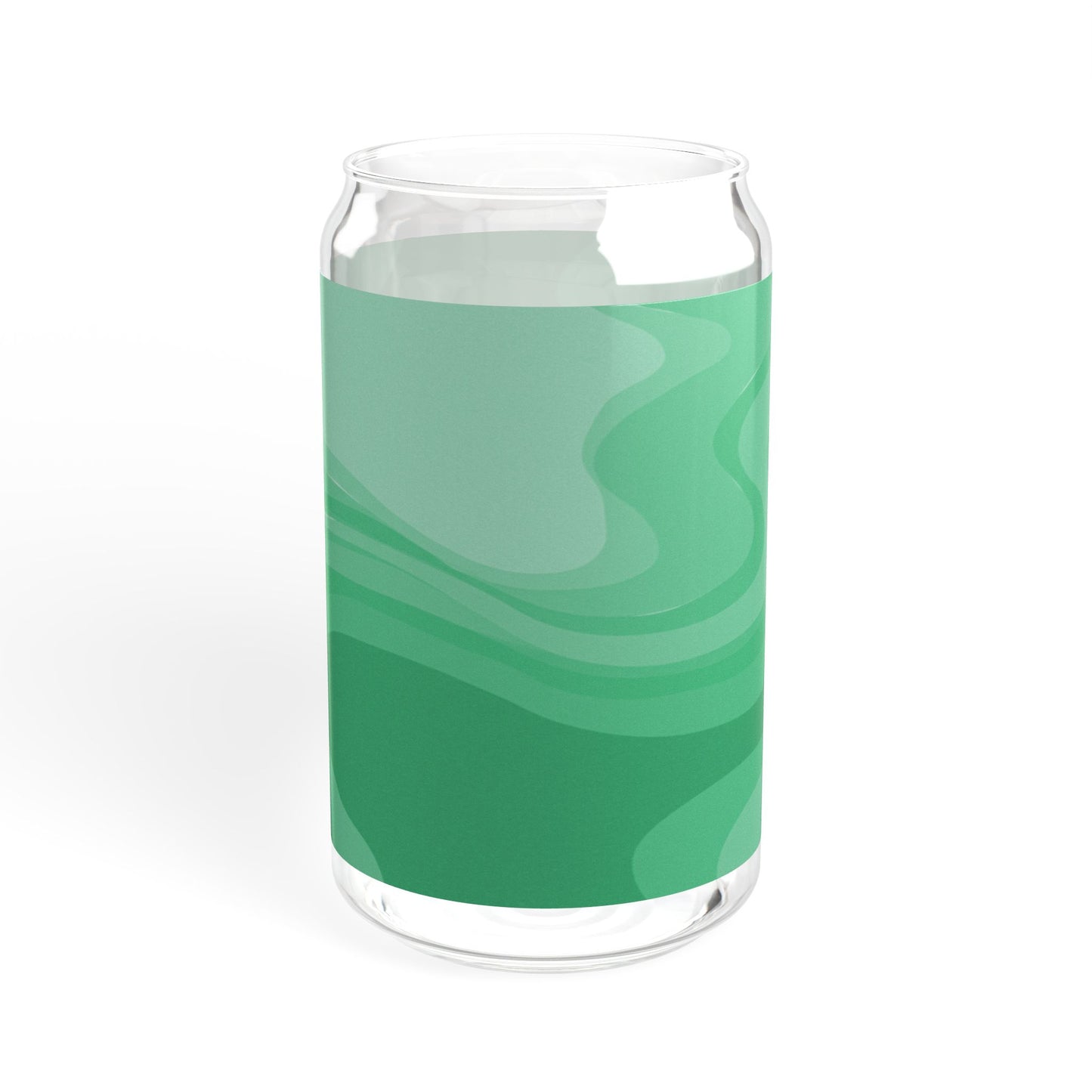 Mint Green Wavey Sipper Glass, 16oz