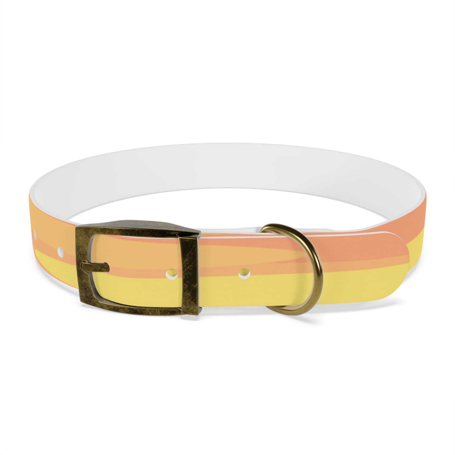 Pastel Bright Oranges Patches Large Dog Collar