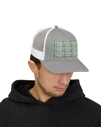 Mini Vintage Green Trees Snapback Trucker Cap