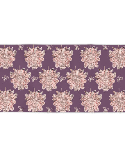 Pink Floral Butterflies Beach Towel, 30" x 60"