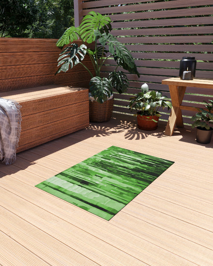 Striped Mint Pastel Fade Outdoor Rug, 24" x 36"