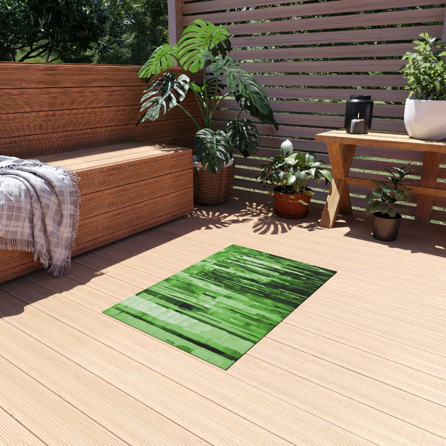 Striped Mint Pastel Fade Outdoor Rug, 24" x 36"