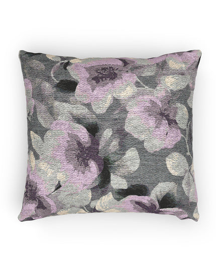 Gray Lavender Florals Woven Pillow, 17" x 18"