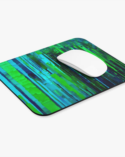Striped Blue Green Mouse Pad, 9" x 8" Rectangle
