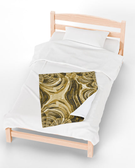 Uzi Spiral Light Brown Velveteen Plush Blanket, 30" x 40"