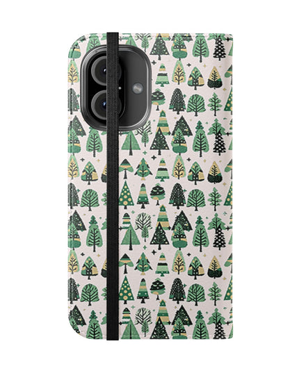Mini Vintage Green Trees Flip Cases, Iphone 16