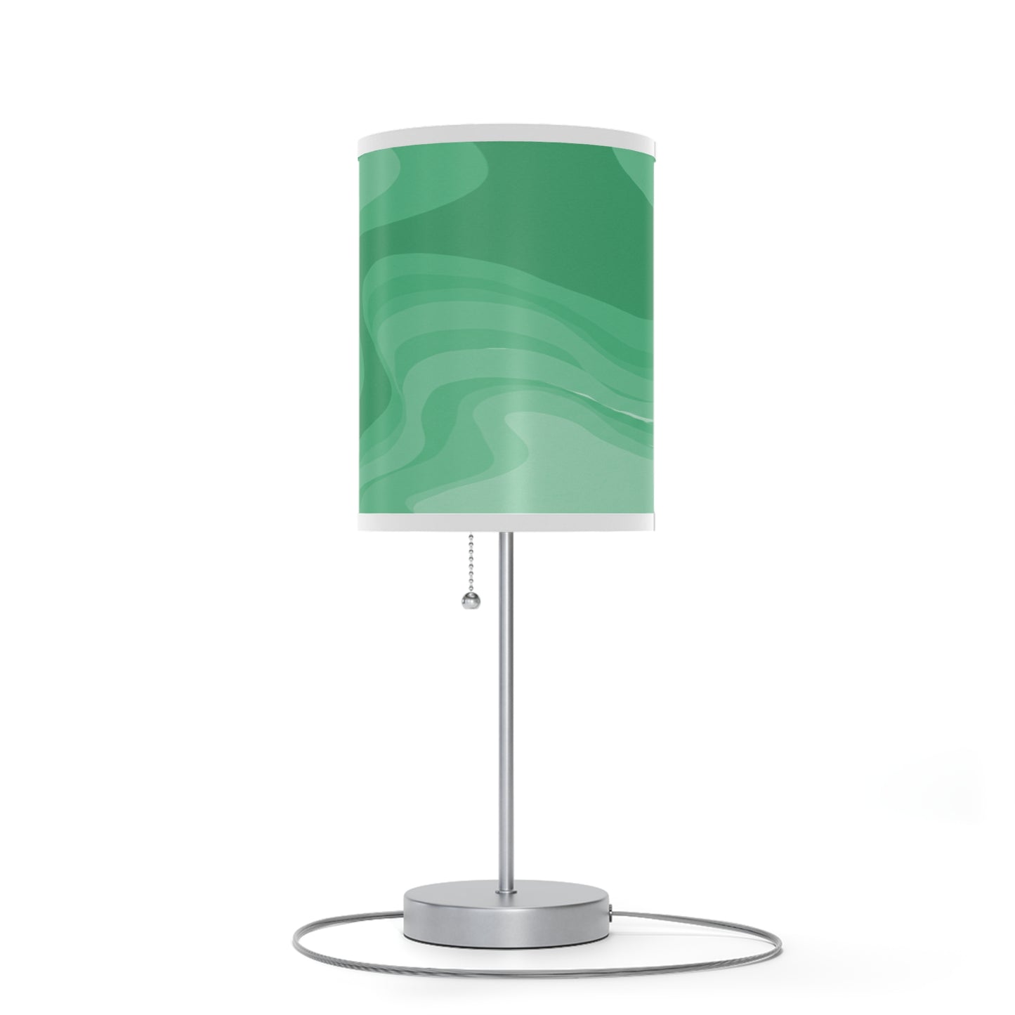 Mint Green Wavey Table Lamp on a White or Silver Stand, US|CA plug
