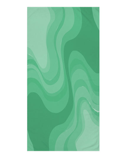 Mint Green Wavey 30" x 60" Mink-Cotton Towel (50% polyester, 50% cotton)