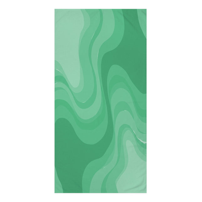 Mint Green Wavey 30" x 60" Mink-Cotton Towel (50% polyester, 50% cotton)