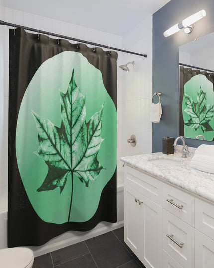 Mint Green Maple Leaf Shower Curtains, 71" x 74"