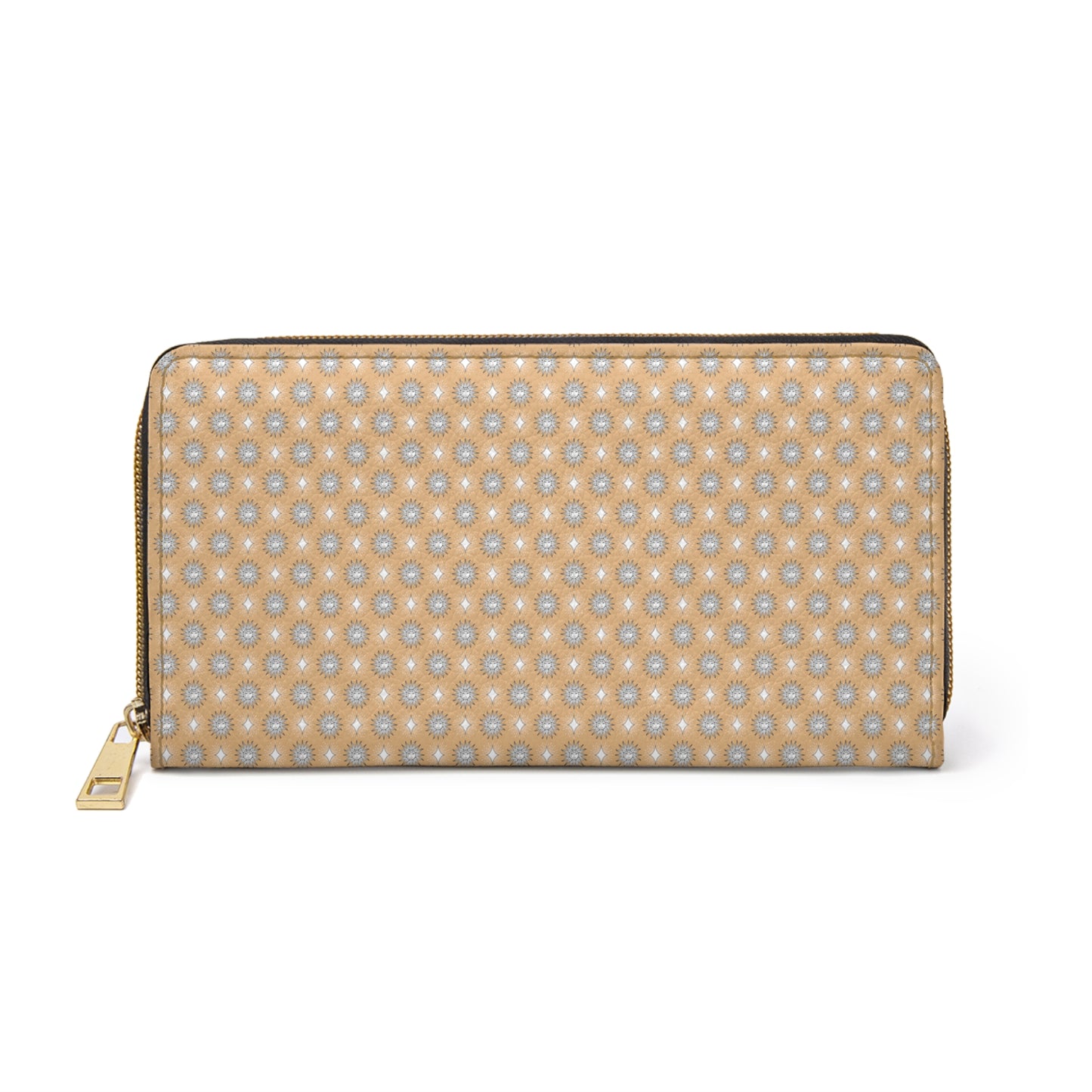 Tan Sunset Star-crossed Bodies Elegant Abstract Zipper Wallet - Stylish & Functional Accessory for Everyday Use