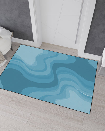 Sky Blue Wavey 48" x 72" Heavy Duty Floor Mat