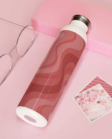Power Red Wavey Slim Water Bottle, 20 oz White