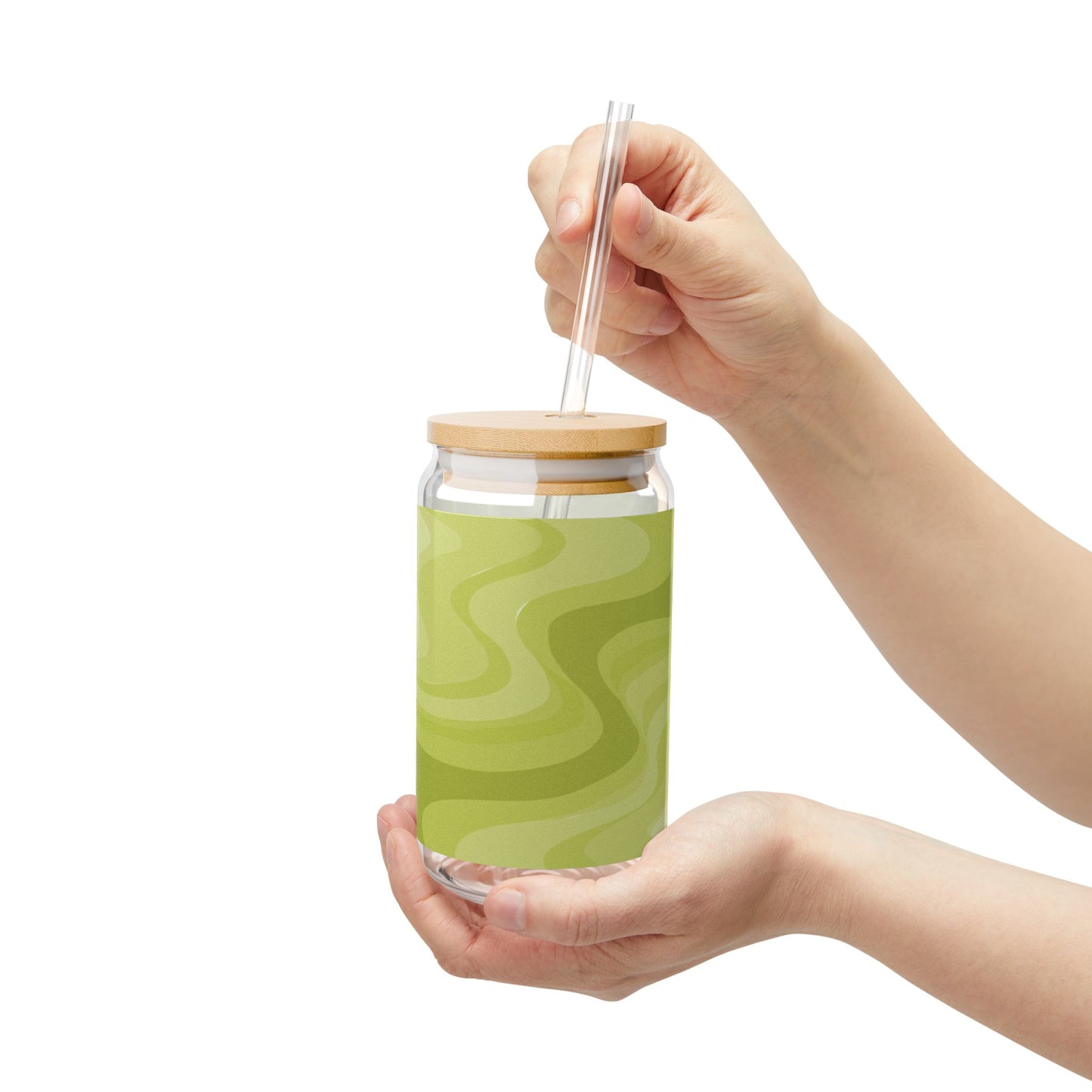 Lemon Wavey Sipper Glass, 16oz