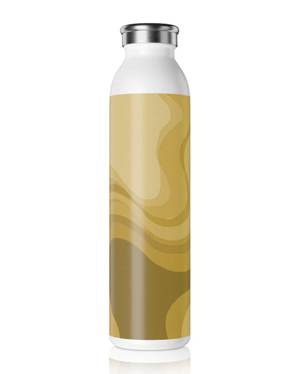 Brown Wavey Slim Water Bottle, 20 oz White