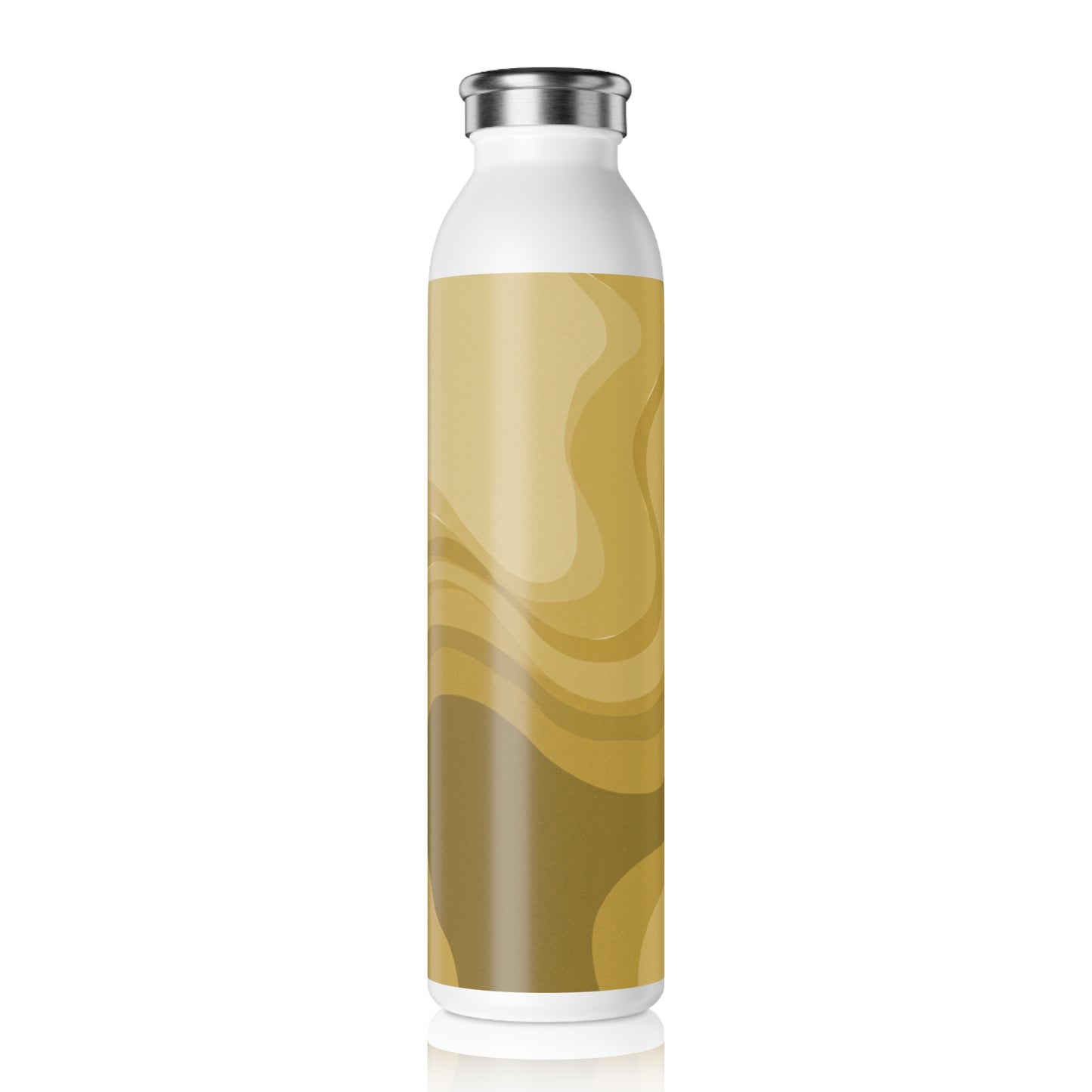 Brown Wavey Slim Water Bottle, 20 oz White