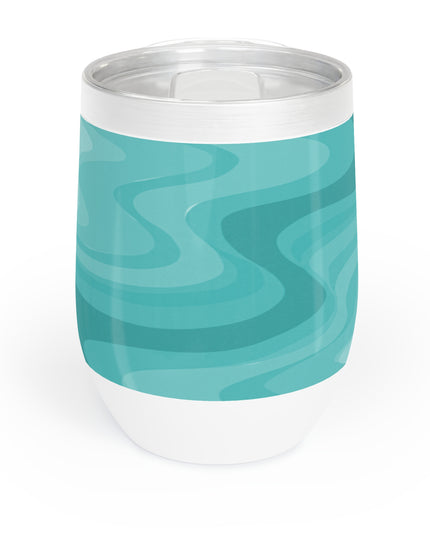 Tif Green Wavey 12 oz Chill Wine Tumbler
