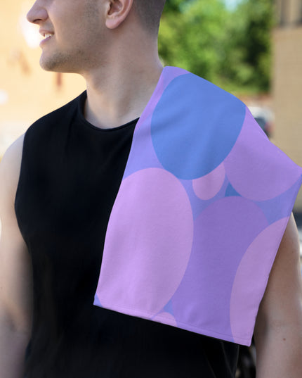Pastel Purple Family Patches Rally Towel, 11" x 18"