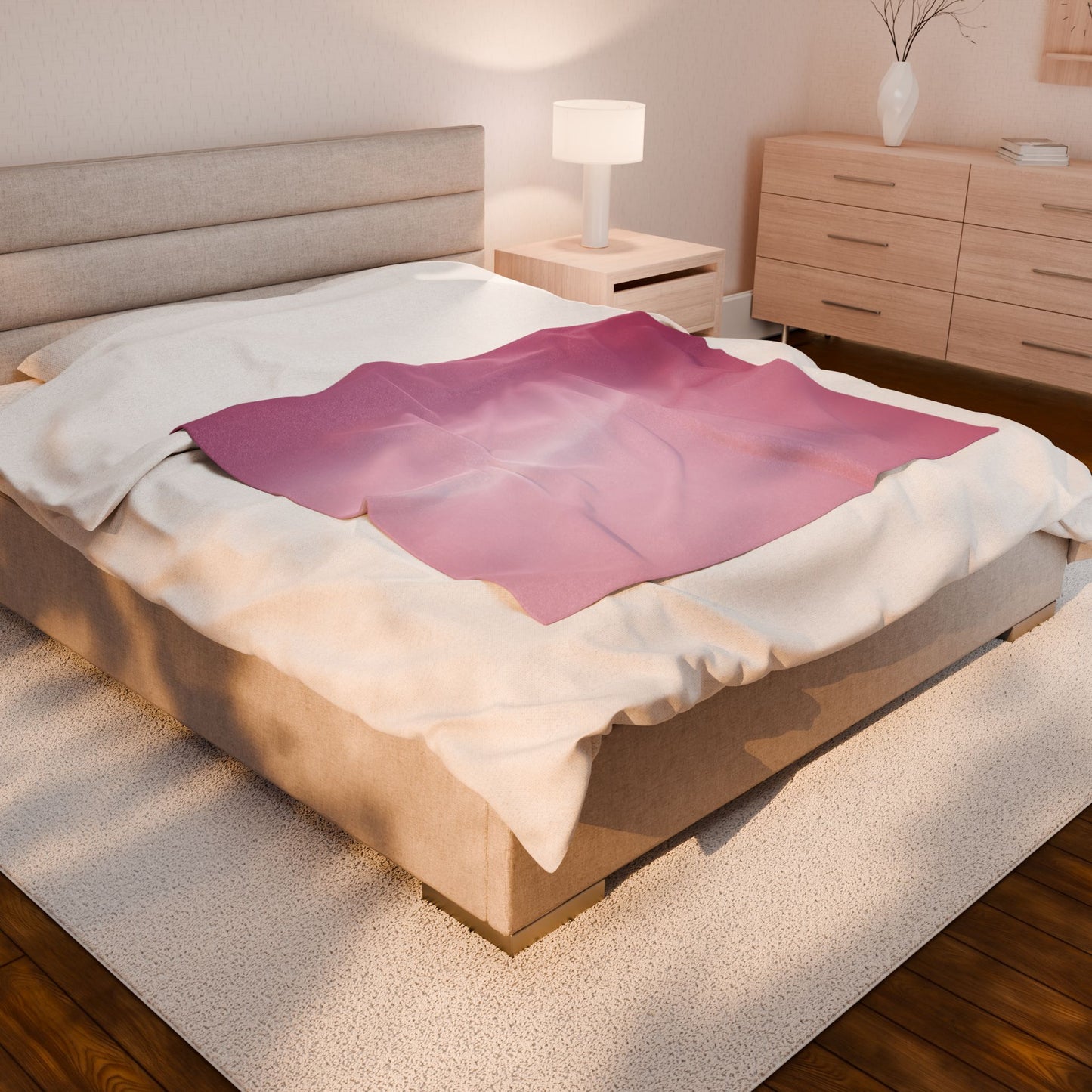 Pink Blush Fade Velveteen Plush Blanket, 50" x 60"