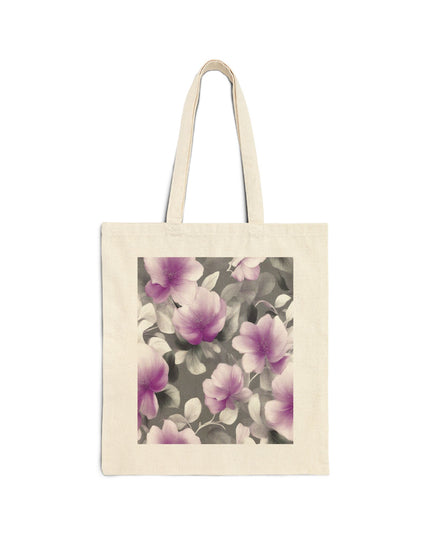 Purple Blossom Floral Bunch Cotton Canvas Tote Bag
