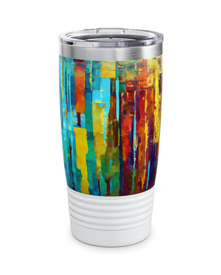 Striped Alpha Ringneck Tumbler, 20oz in white