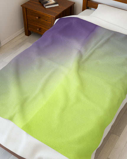 Purple Golden Fade Velveteen Plush Blanket, 50" x 60"