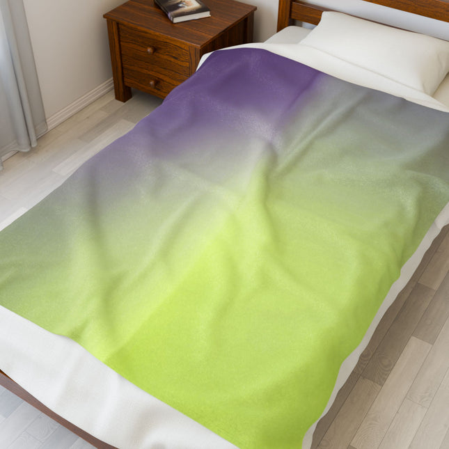 Purple Golden Fade Velveteen Plush Blanket, 50" x 60"