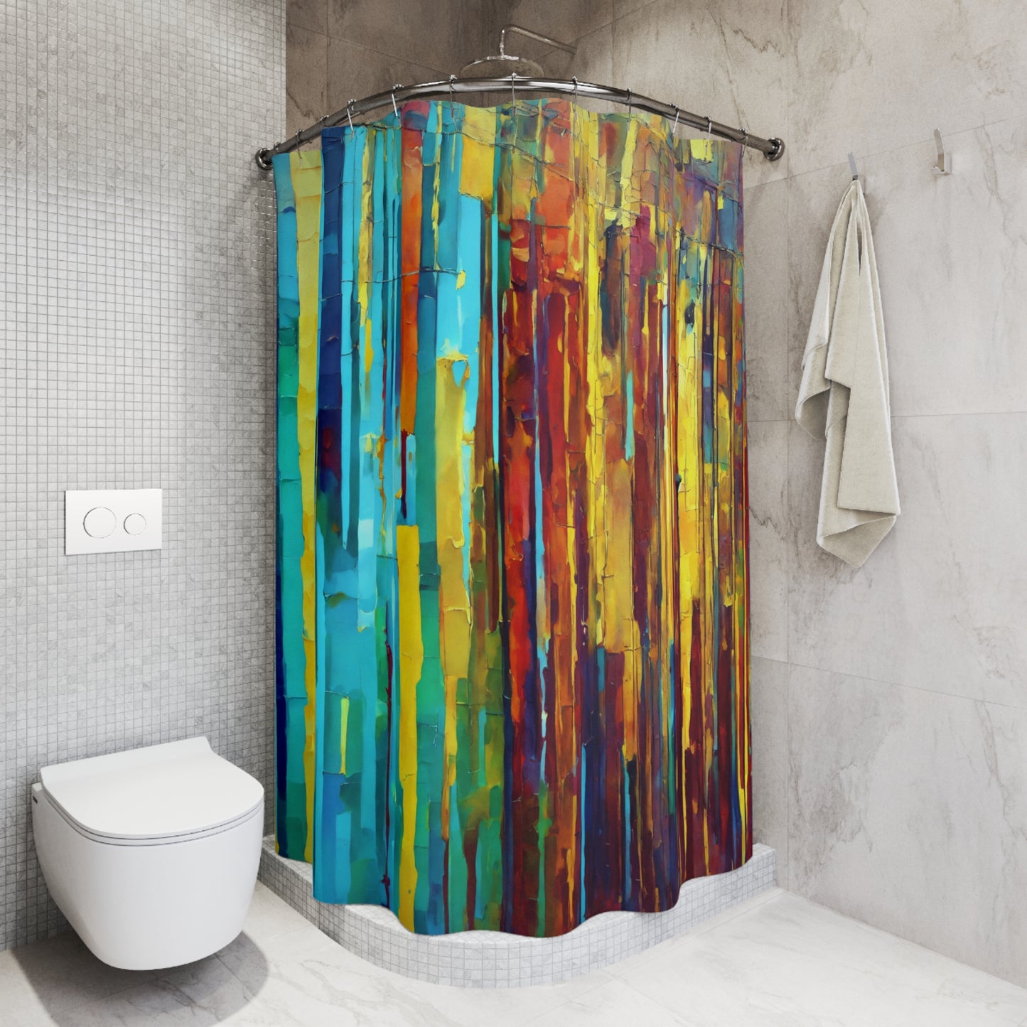 Striped Alpha Shower Curtains, 71" x 74"