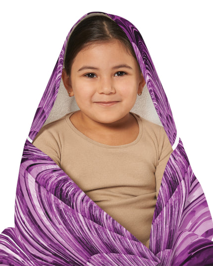 Uzi Spiral Powder Lavender Youth Hooded Towel, 24" x 48"