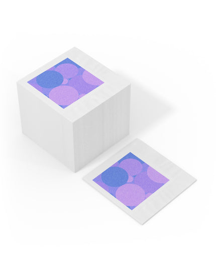 Pastel Purple Family Patches White Coined Napkins, 6.5" x 6.5"