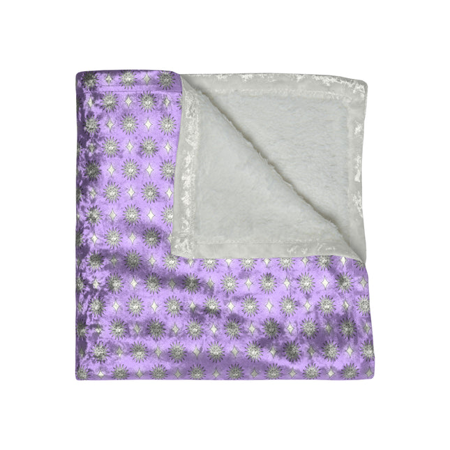Lavender Star-crossed Bodies Crushed Velvet Blanket, 50" x 60"